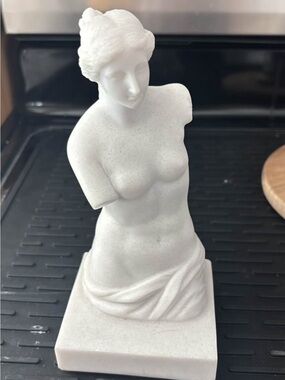Mini White Marble Venus de Milo Bust Statue, 8 inches tall